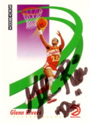 Glenn Doc Rivers autographed Atlanta Hawks 1991-92 SkyBox card