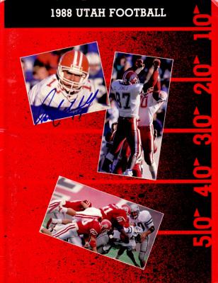 Scott Mitchell autographed Utah Utes 1988 media guide