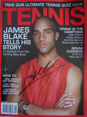 James Blake autographed 2007 Tennis magazine