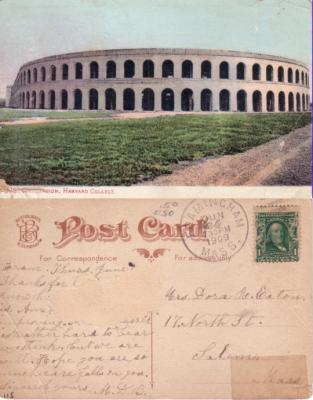 1909 Harvard Stadium postcard