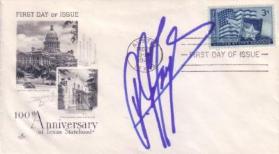 A.J. Foyt autographed Texas Statehood 100th Anniversary First Day Cover