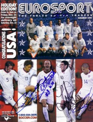 Landon Donovan Cobi Jones Chris Armas Eddie Pope Earnie Stewart autographed 2001 US Soccer cover