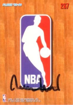 Jerry West (Lakers) autographed 1995-96 Fleer NBA logo card