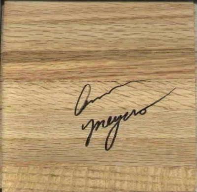 Ann Meyers (UCLA) autographed basketball 6x6 hardwood floor