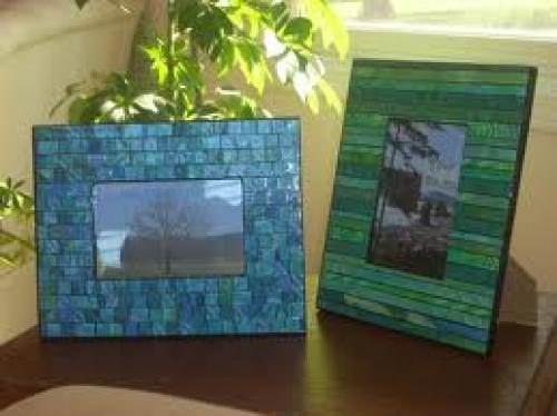 Crafts; Paper mosaic picture frames and mirrors