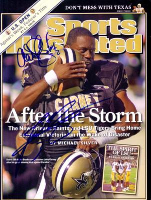 Aaron Brooks & John Carney autographed Saints Sports Illustrated