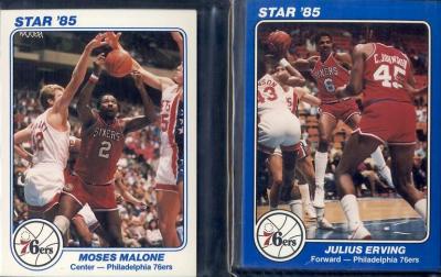 1985 Star Philadelphia 76ers 5x7 10 card set (Charles Barkley Julius Erving Moses Malone)