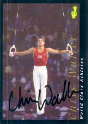 Chris Waller (gymnastics) autographed 1992 Classic World Class Athletes card
