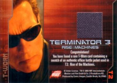 Terminator 3 Rise of the Machines T-Worn Battle Jacket card #T2 MINT