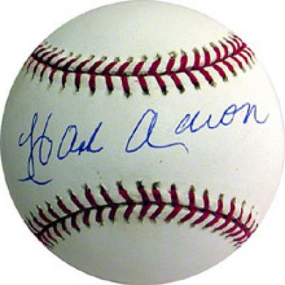 Hank Aaron autographed MLB baseball