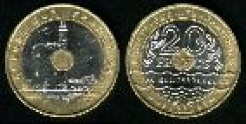 20 francs; Year: 1993;(km 1016); Mediterranean Games