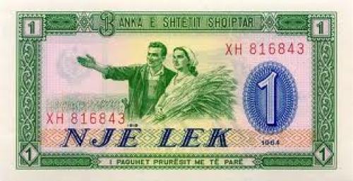 Banknotes; 1 Lek; Year:Issue 1964; Albanian notes