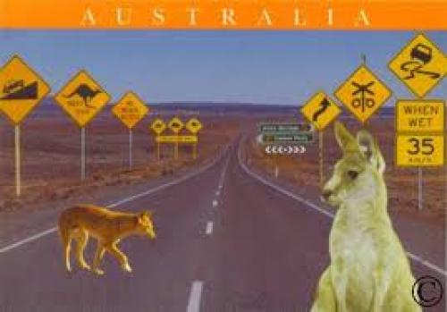 Postcard; Aussie Road Signs; Australia