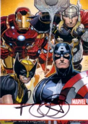 Brian Michael Bendis autographed Marvel Avengers comic book card