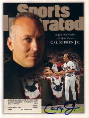 Cal Ripken autographed Baltimore Orioles 1995 Sports Illustrated Sportsman of the Year