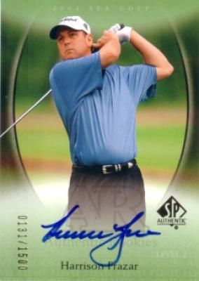 Harrison Frazar certified autograph 2004 SP Authentic golf card