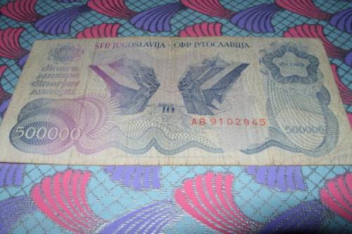 Yugoslavia 500000 Dinara-1989