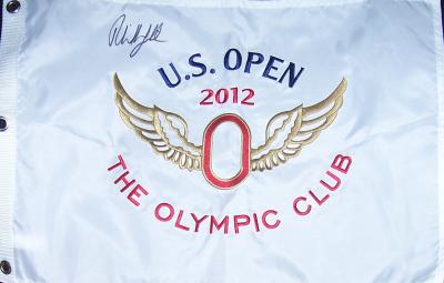 Phil Mickelson autographed 2012 U.S. Open embroidered flag