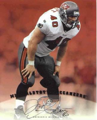 Mike Alstott certified autograph Tampa Bay Buccaneers 1997 Leaf 8x10 photo card