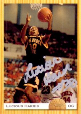 Lucious Harris autographed Long Beach State 1993 Classic card