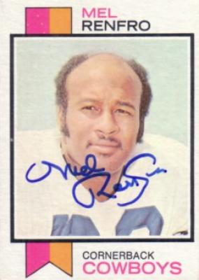 Mel Renfro autographed Dallas Cowboys 1973 Topps card