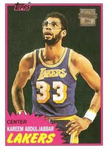 Basketball Card; Kareem Abdul Jabbar L.A Lakers Center #33