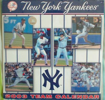 2003 New York Yankees official calendar MINT SEALED