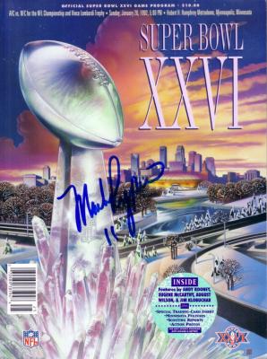 Mark Rypien autographed Super Bowl 26 program