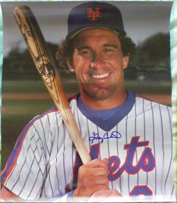Gary Carter autographed New York Mets mini poster