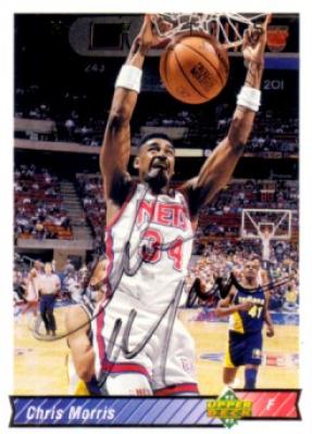 Chris Morris autographed New Jersey Nets 1992-93 Upper Deck card