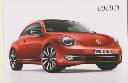 VW Volkswagen Beetle 2012 postcard