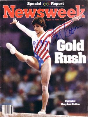 Mary Lou Retton autographed 1984 Olympics Newsweek magazine