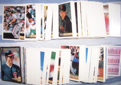 1993 Bowman baseball card partial set NrMt-Mt (Chipper Jones Mike Piazza Cal Ripken)