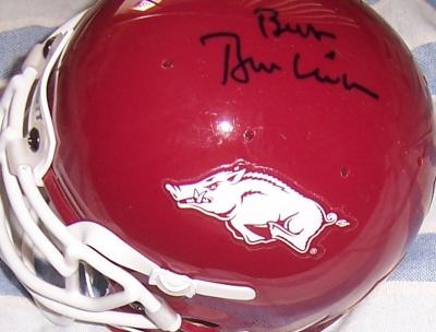 Bill Clinton autographed Arkansas Razorbacks mini helmet