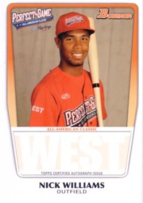 Nick Williams 2011 Perfect Game Topps Bowman Rookie Card (AFLAC)