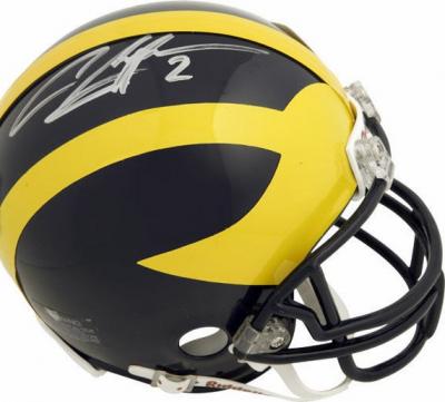 Charles Woodson autographed Michigan Wolverines mini helmet (Mounted Memories)