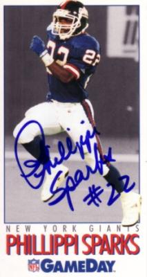 Phillippi Sparks autographed New York Giants 1992 GameDay card