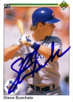 Steve Buechele autographed Texas Rangers 1990 Upper Deck card