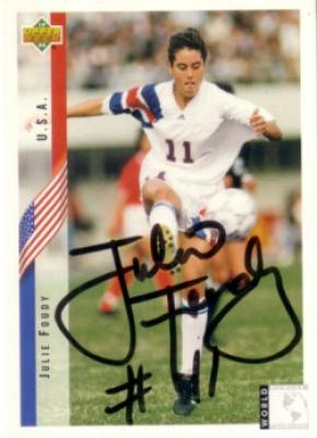 Julie Foudy autographed 1994 Upper Deck U.S. Soccer Rookie Card