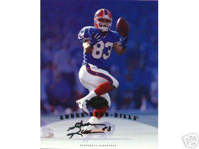 Andre Reed certified autograph Buffalo Bills 1997 Leaf 8x10 photo card