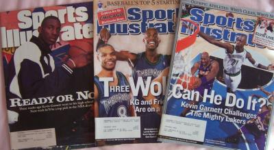 Kevin Garnett 1995 Sports Illustrated (first cover) & 2 other issues