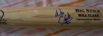 Will Clark autographed Rawlings game model bat