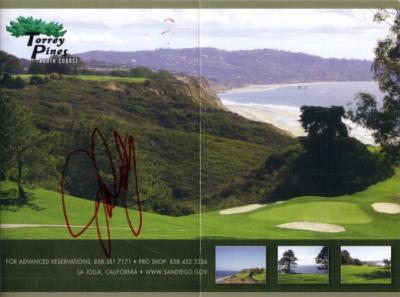 John Daly autographed Torrey Pines golf course scorecard