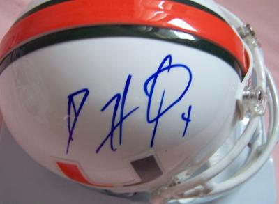 Devin Hester autographed Miami Hurricanes mini helmet