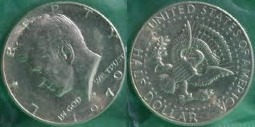 Coin; 1970 D Kennedy Half Dollar Coin; USA coin