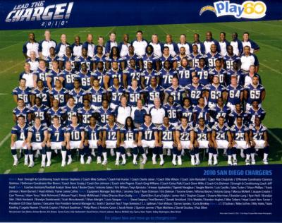 2010 San Diego Chargers 8x10 team photo (Philip Rivers)