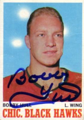 Bobby Hull autographed Chicago Blackhawks 1970-71 Topps card
