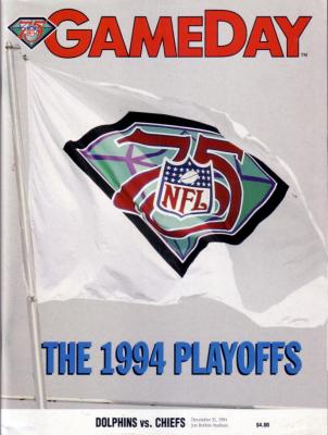 1994 Miami Dolphins vs Kansas City Chiefs Playoff program (Joe Montana last game)