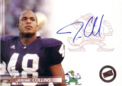 Jerome Collins Notre Dame certified autograph 2005 Press Pass card