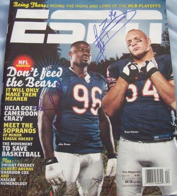Brian Urlacher & Alex Brown autographed Chicago Bears ESPN magazine